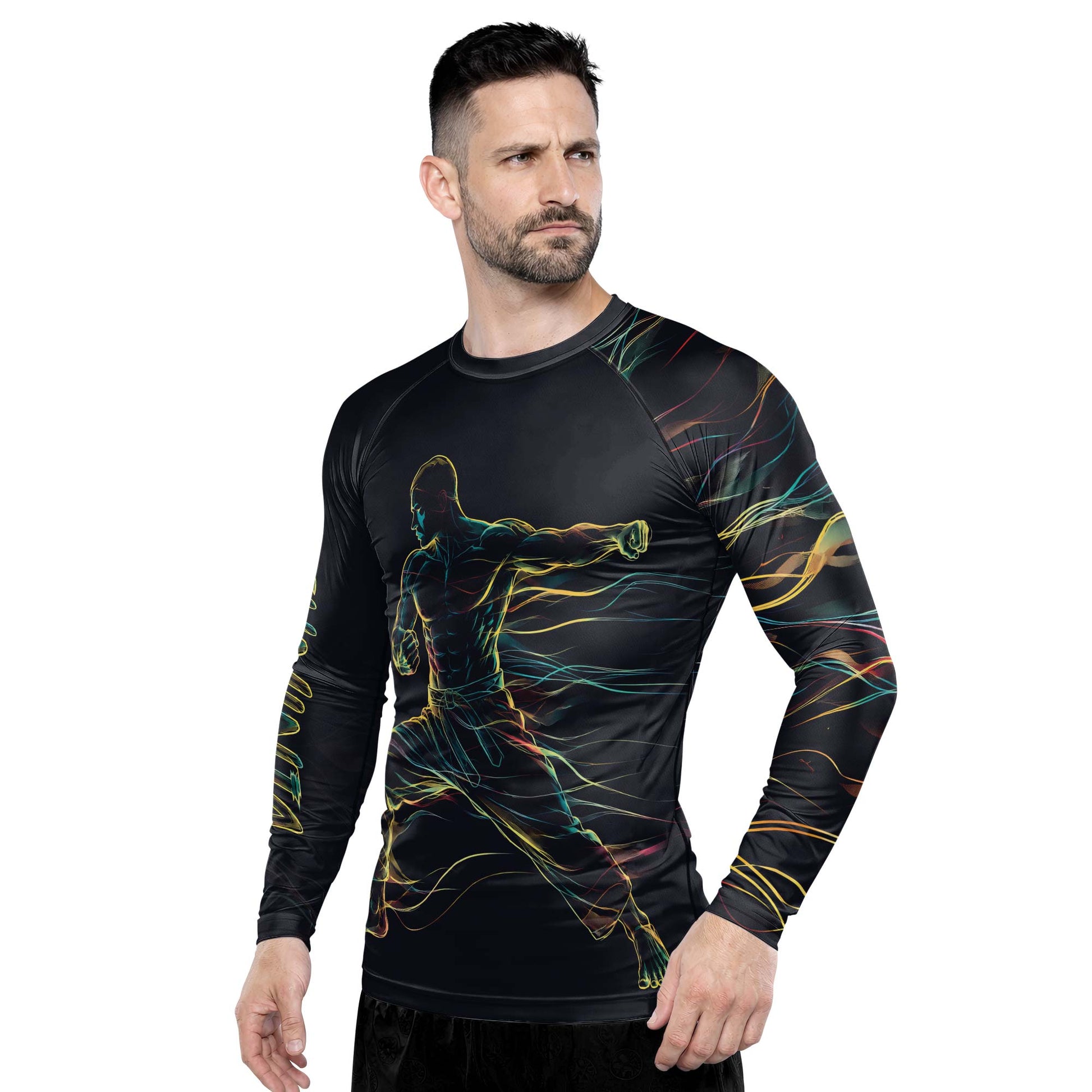 Rashninja Cyber Energy Fighter Men's Long Sleeve Rash Guard