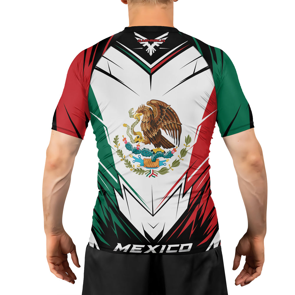 Rashninja Patriot Mexico Flag Men's Short Sleeve Rash Guard