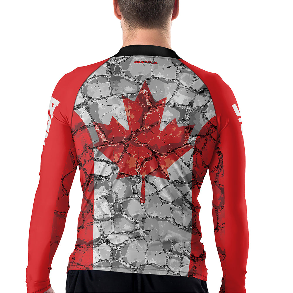 Rashninja Patriot Canada Flag Men's Long Sleeve Rash Guard