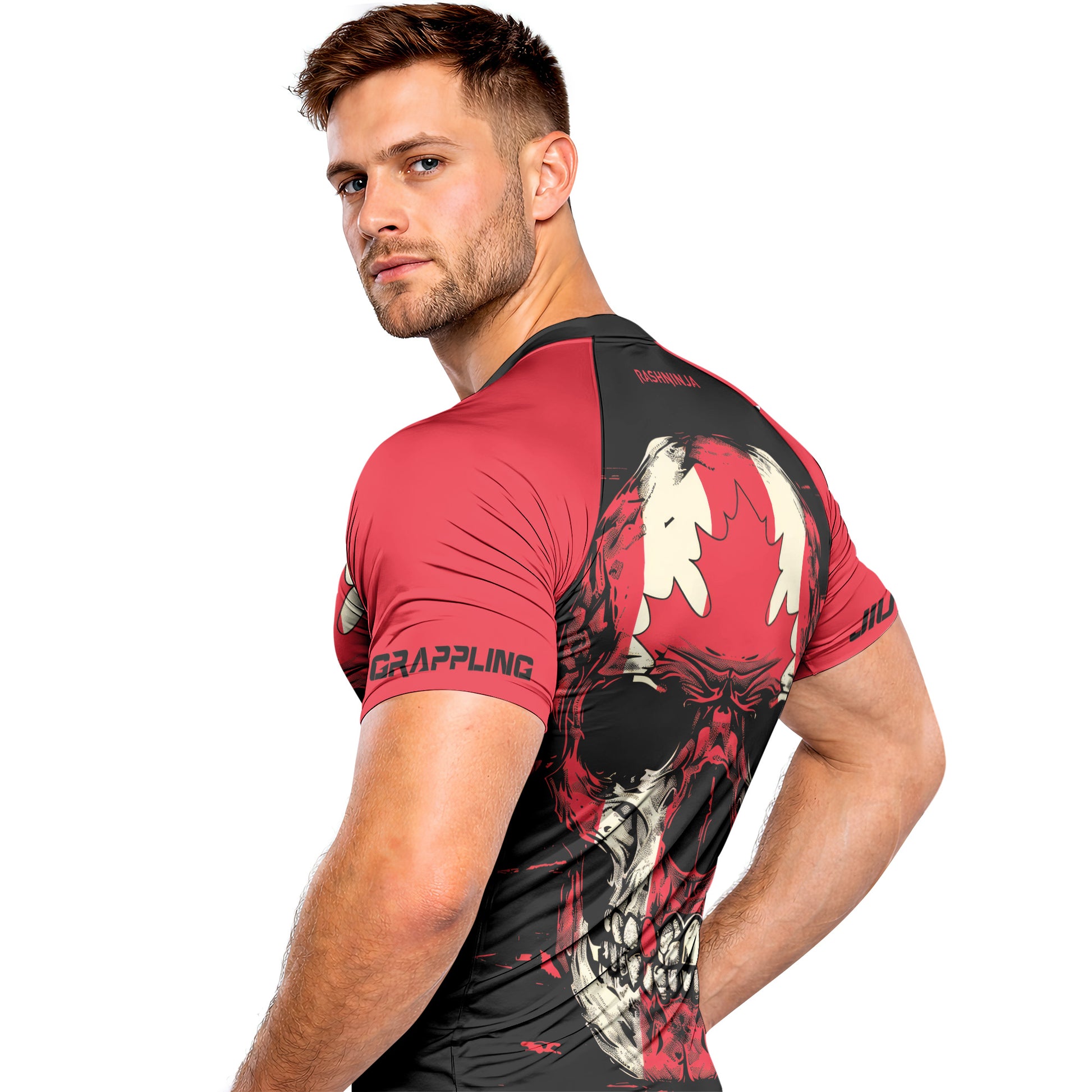 Rashninja Patriot Canada Flag Men's Short Sleeve Rash Guard
