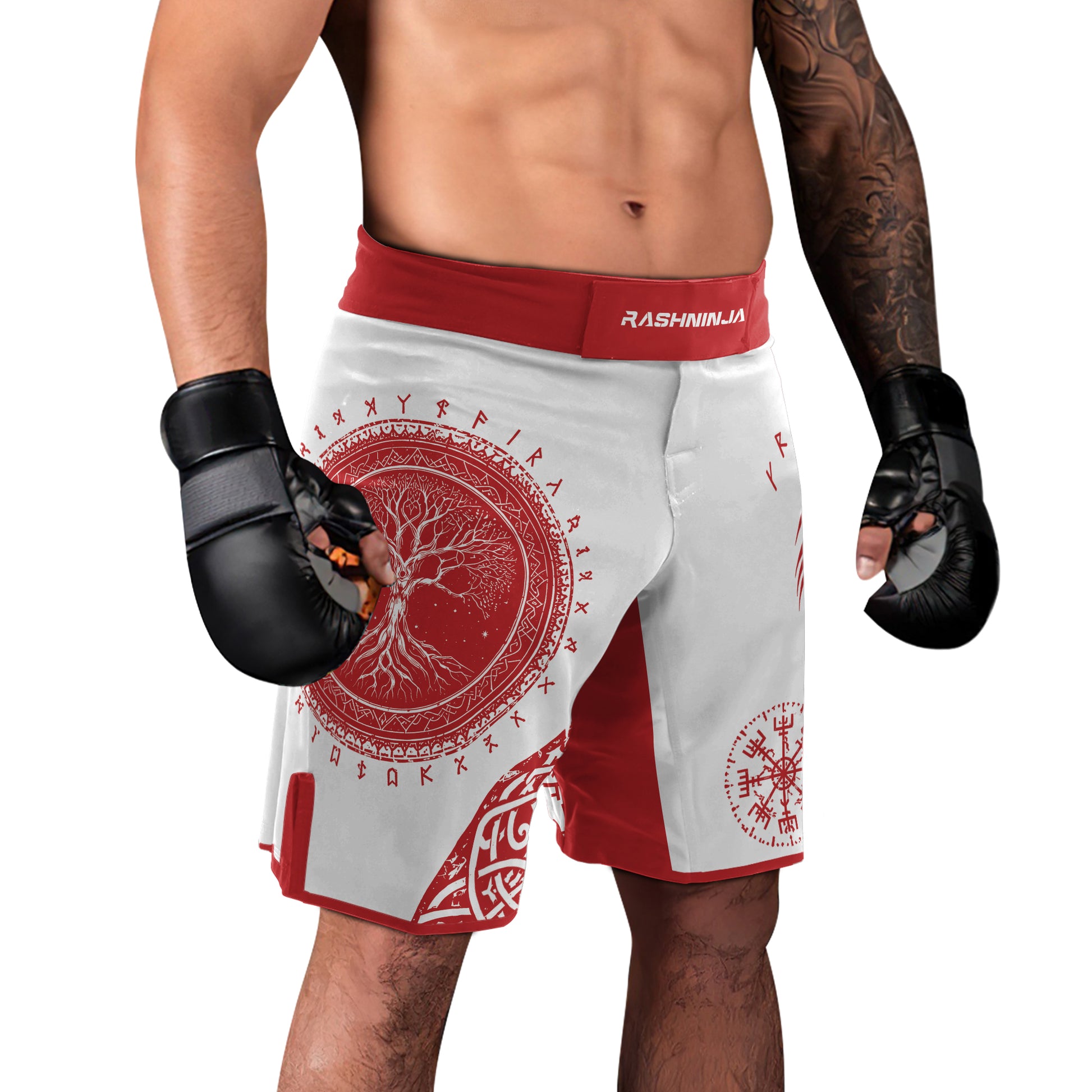 Rashninja Yggdrasil Bear Viking Men's Fight Shorts