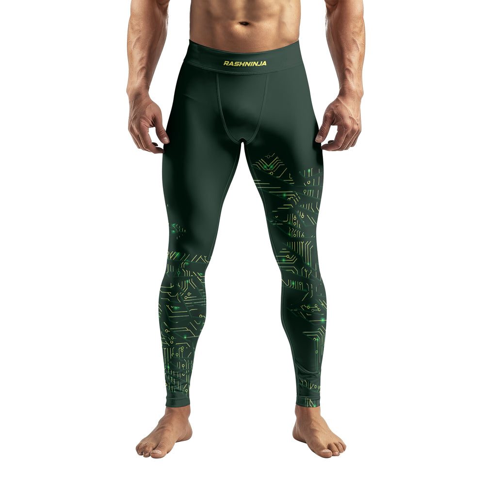 Rashninja Green Cyber Circuit Men's Spats