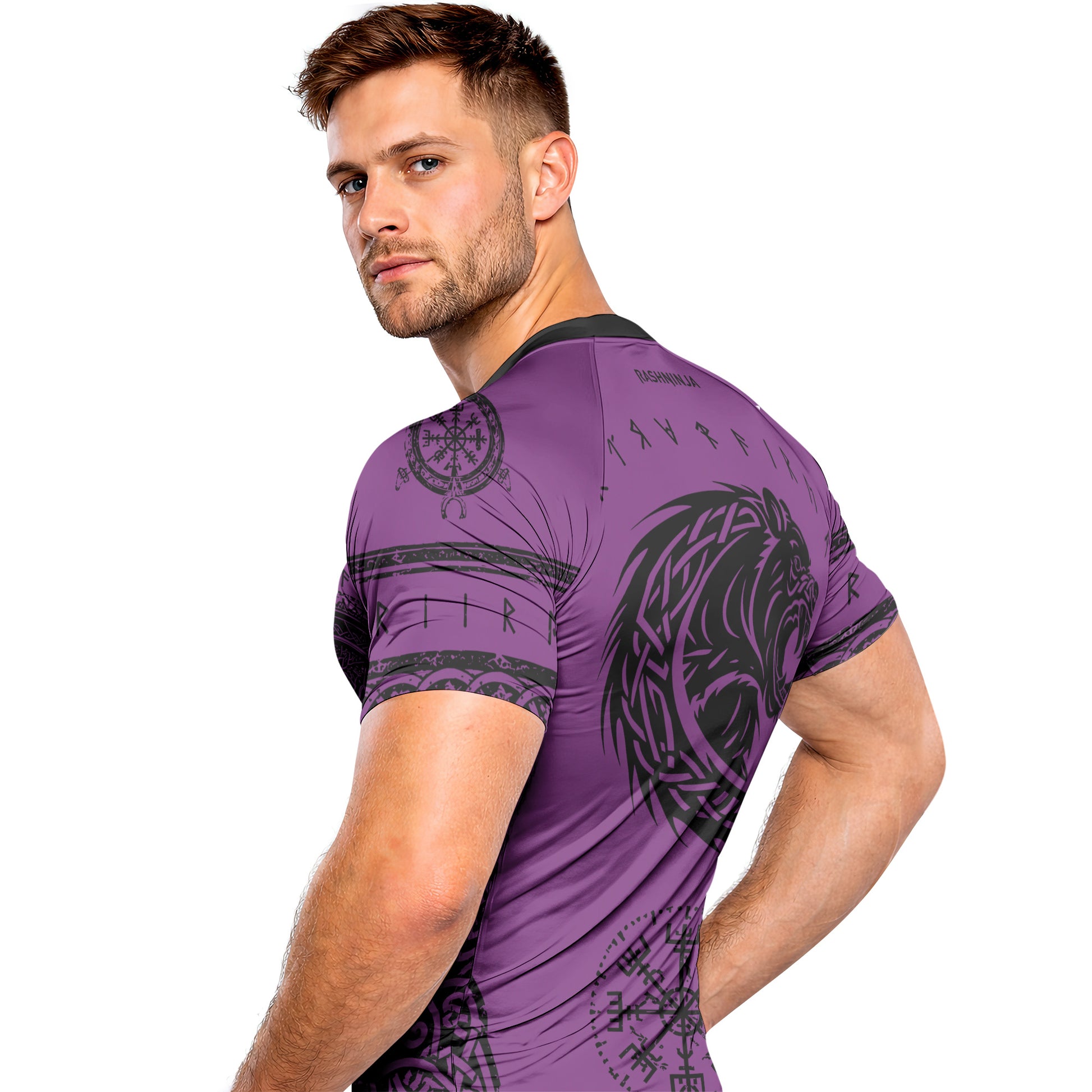 Rashninja Yggdrasil Bear Viking Men's Short Sleeve Rash Guard