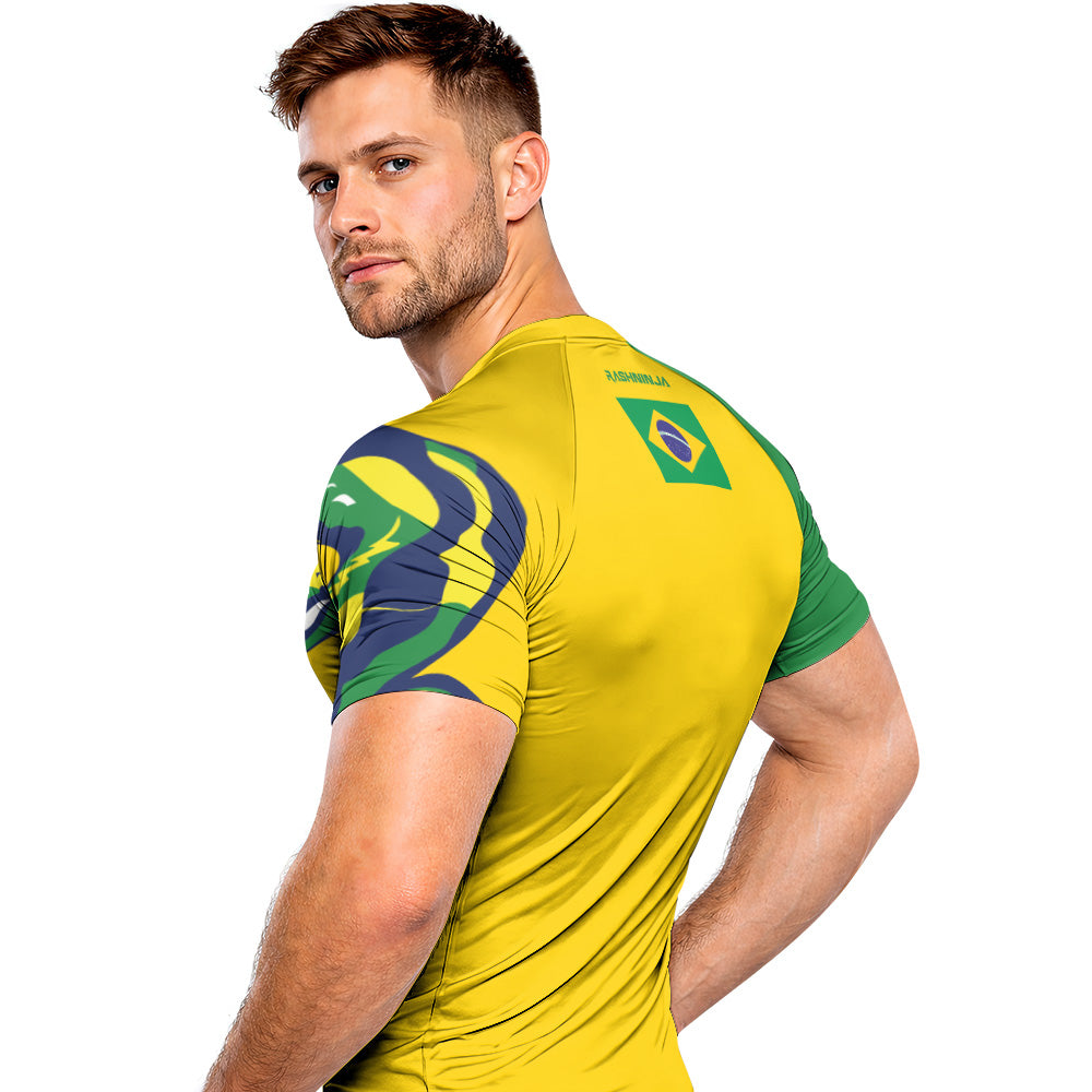 Rashninja Patriot Mexico Flag Men's Short Sleeve Rash Guard