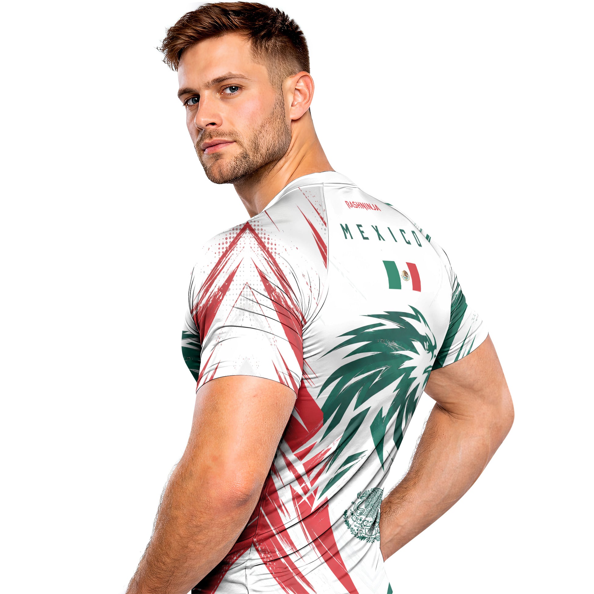 Rashninja Patriot Mexico Flag Men's Short Sleeve Rash Guard