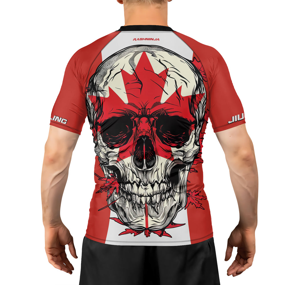 Rashninja Patriot Canada Flag Men's Short Sleeve Rash Guard