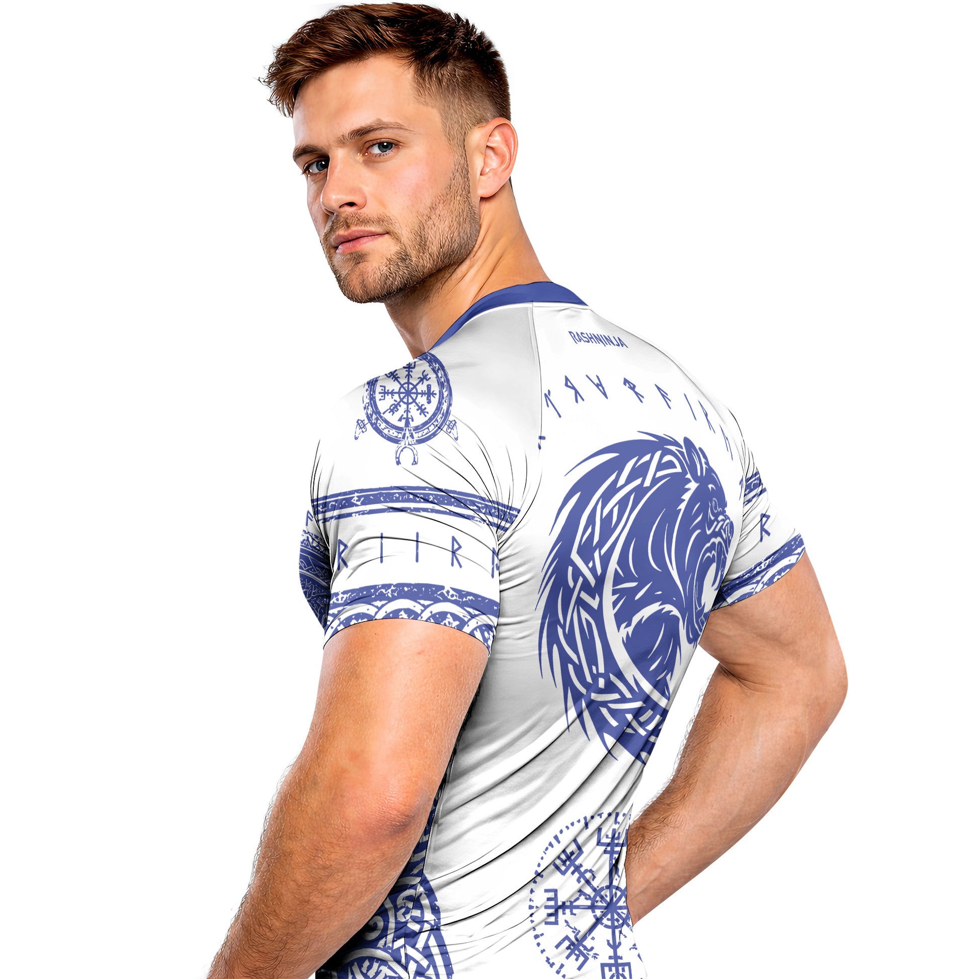 Rashninja Yggdrasil Bear Viking Men's Short Sleeve Rash Guard