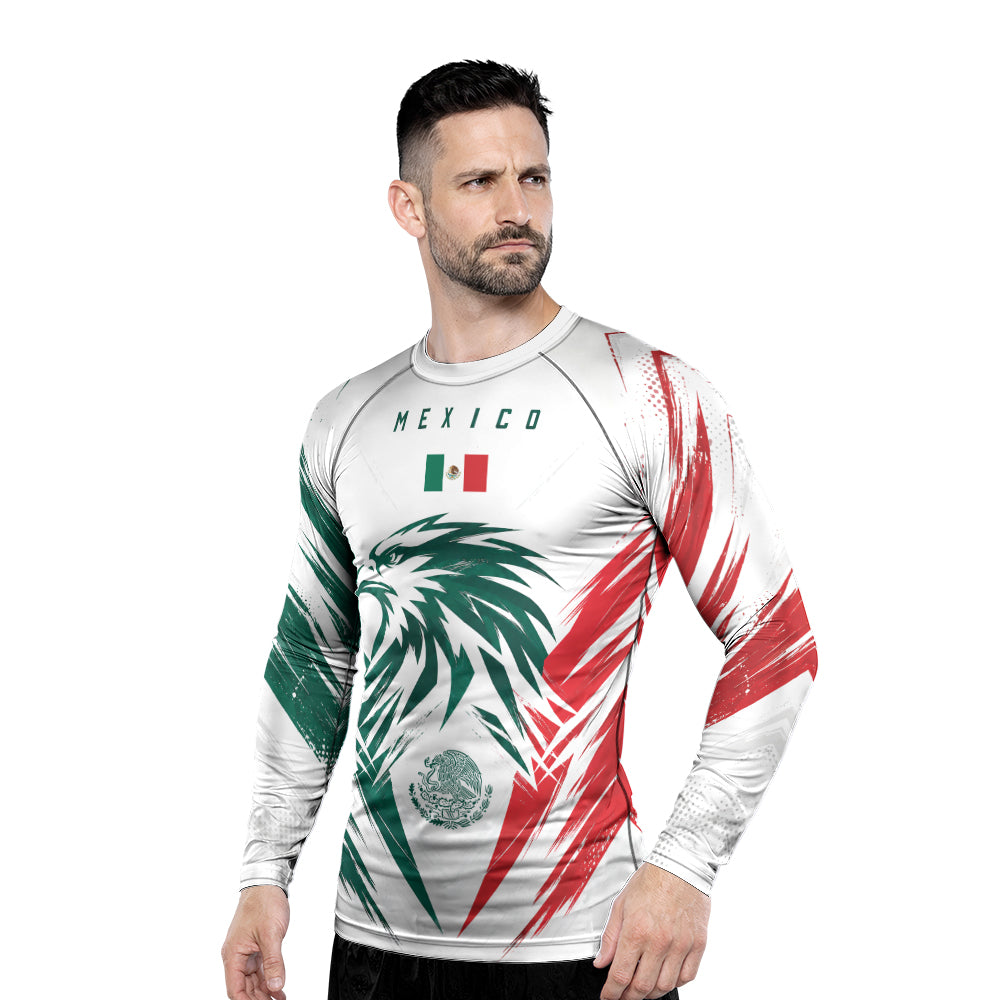 Rashninja Patriot Mexico Flag Men's Long Sleeve Rash Guard