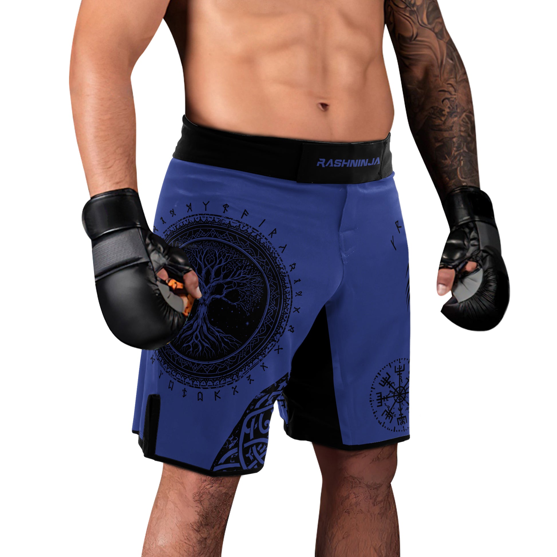 Rashninja Yggdrasil Bear Viking Men's Fight Shorts