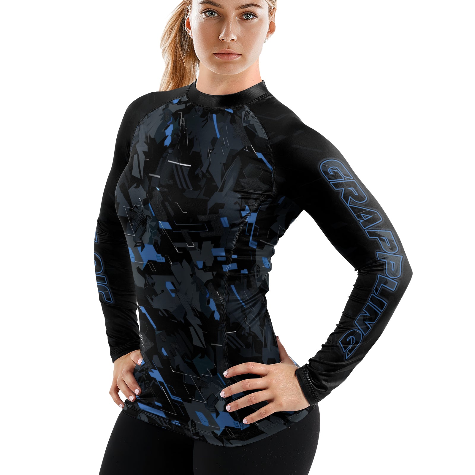 Rashninja Blue Triangle Women's Long Sleeve Rash Guard