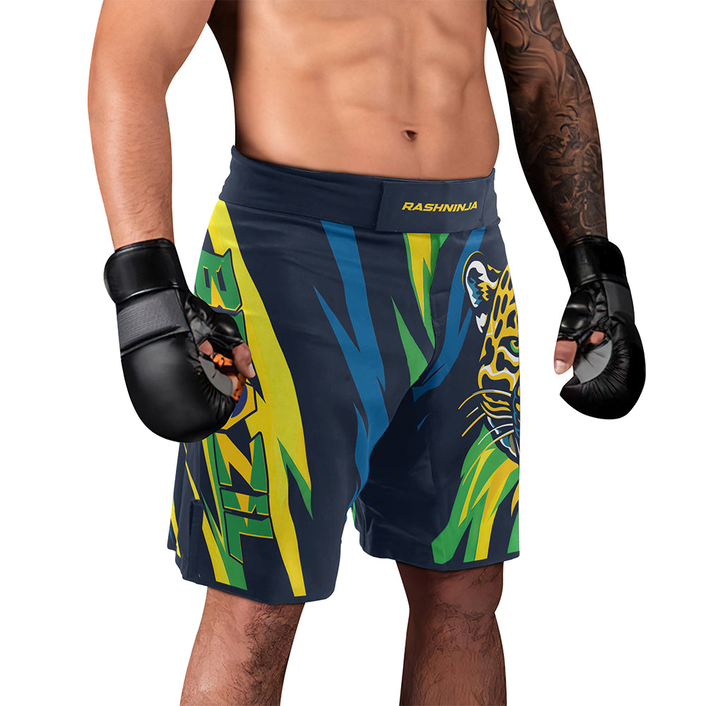 Rashninja Patriot Brazil Flag Men's Fight Shorts