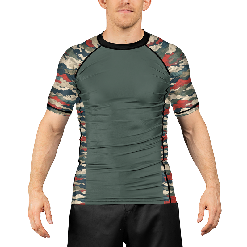 Rashninja Swiss Army Alpenflage Men's Short Sleeve Rash Guard