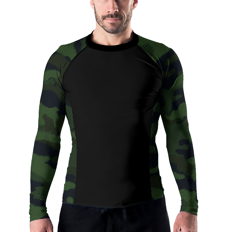 Rashninja Military Woodland Camouflage Men's Long Sleeve Rash Guard