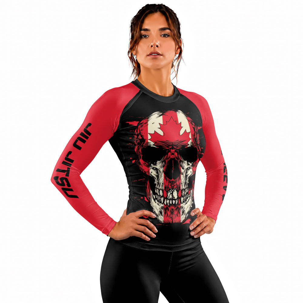 Rashninja Patriot Canada Flag Women's Long Sleeve Rash Guard