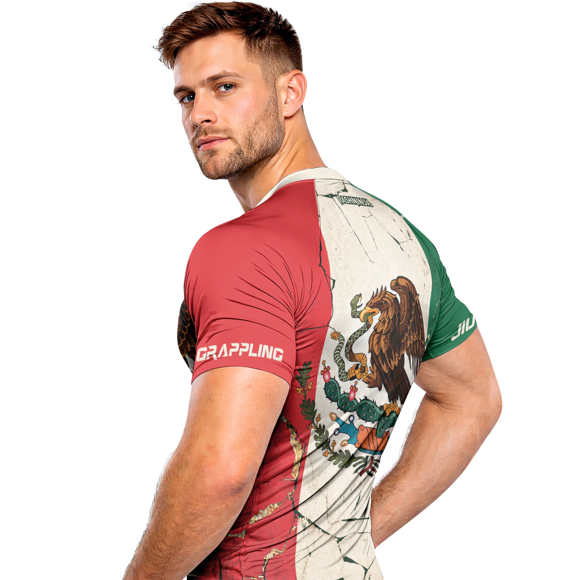 Rashninja Patriot Mexico Flag Men's Short Sleeve Rash Guard