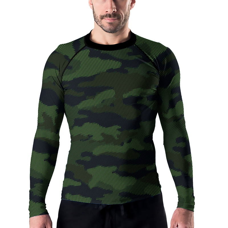 Rashninja Military Woodland Camouflage Men's Long Sleeve Rash Guard