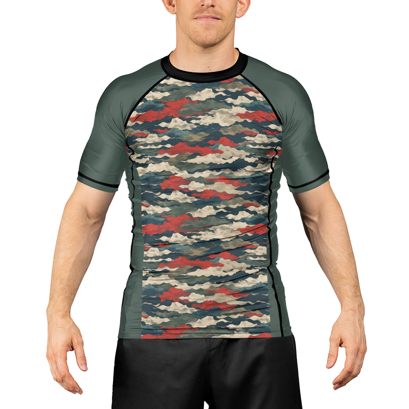 Rashninja Swiss Army Alpenflage Men's Short Sleeve Rash Guard