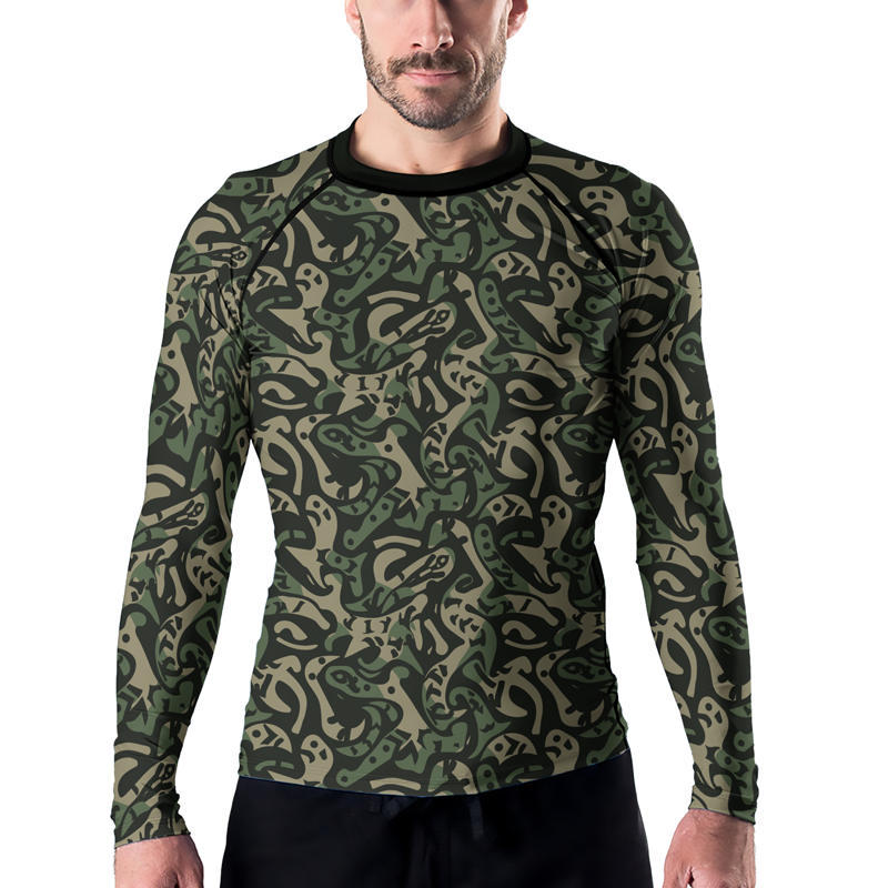 Rashninja Military Abstract Camouflage Men's Long Sleeve Rash Guard