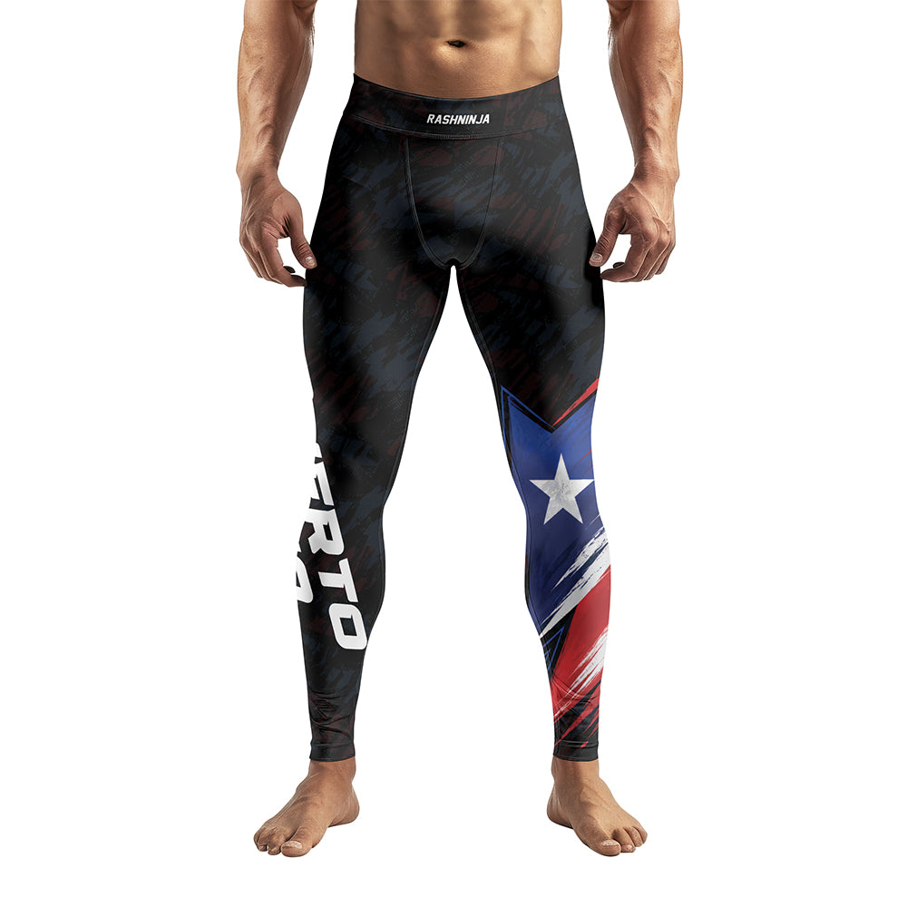Rashninja Patriot  Puerto Rico Flag Men's Spats