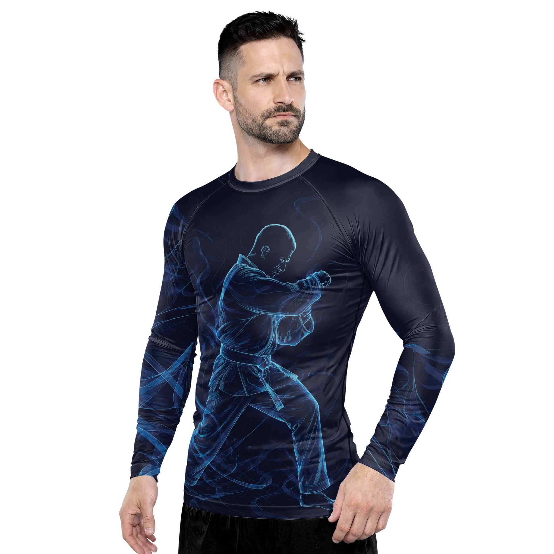 Rashninja Cyber Martial Artist Men's Long Sleeve Rash Guard