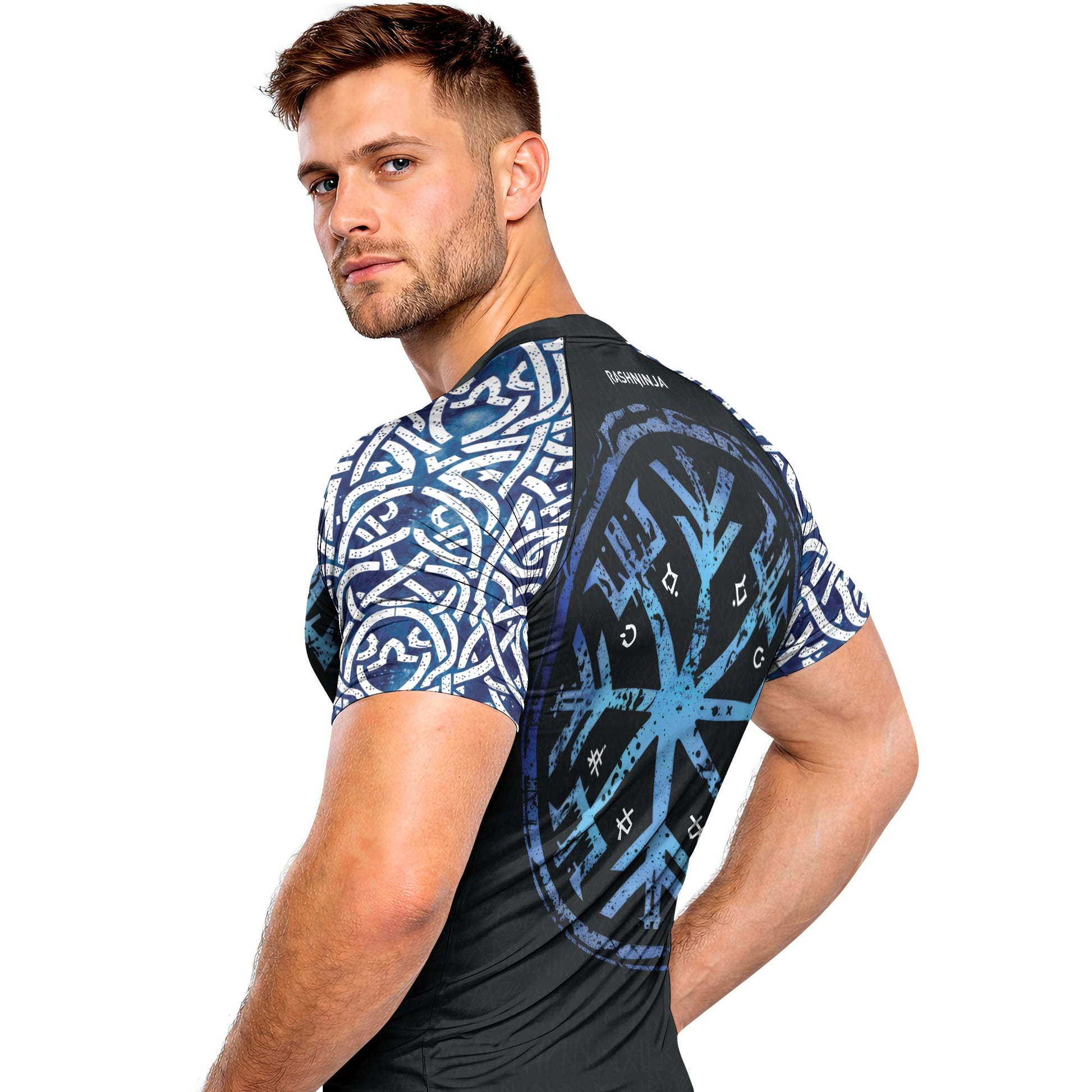 Rashninja Viking Helm of Awe Men's Short Sleeve Rash Guard