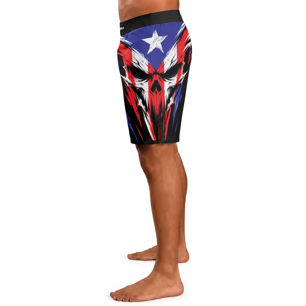 Rashninja Patriot Puerto Rico Flag Men's Fight Shorts