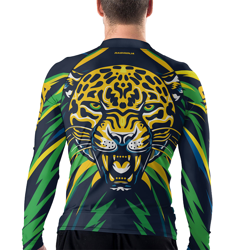 Rashninja Patriot Brazil Flag Men's Long Sleeve Rash Guard