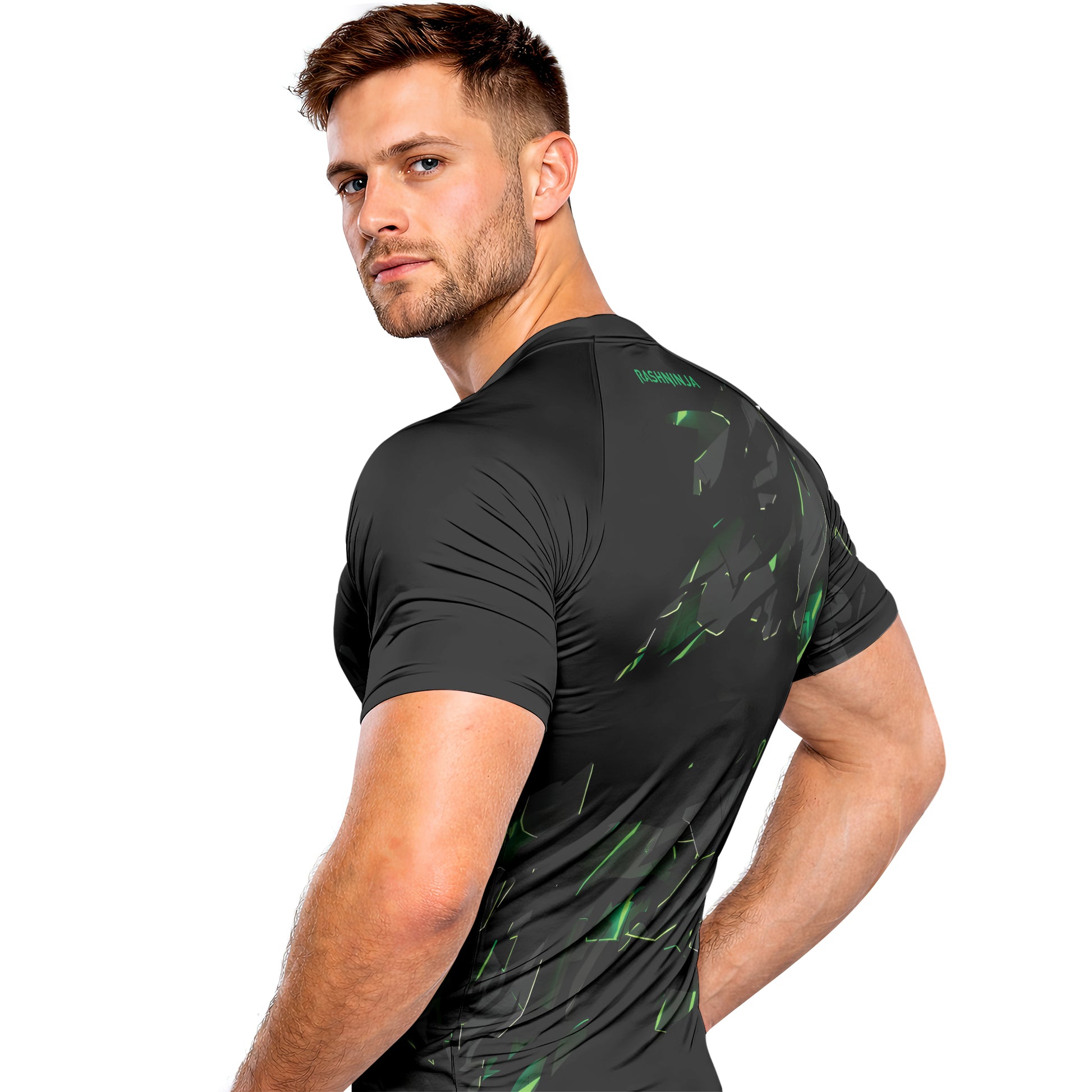 Rashninja Cyber Fracture Men's Short Sleeve Rash Guard