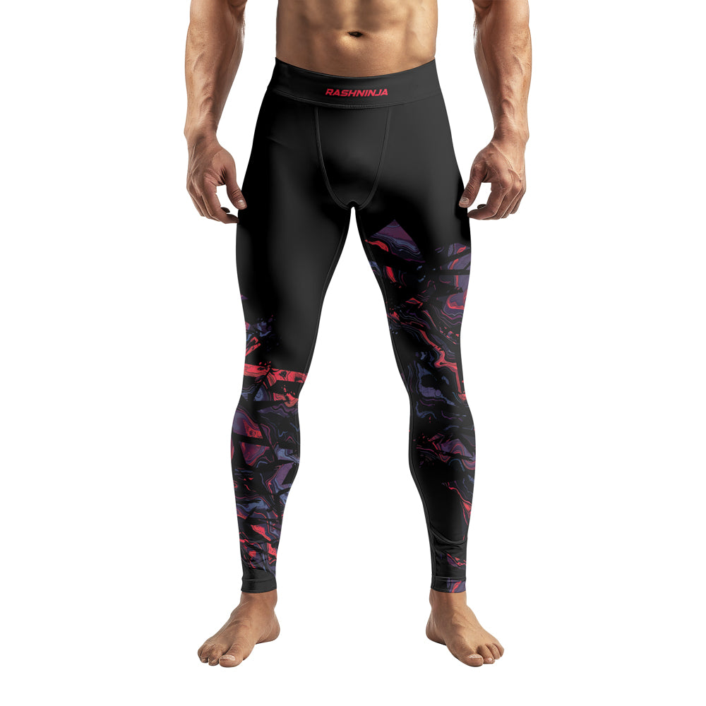 Rashninja Red Cyber Marble Men's Spats