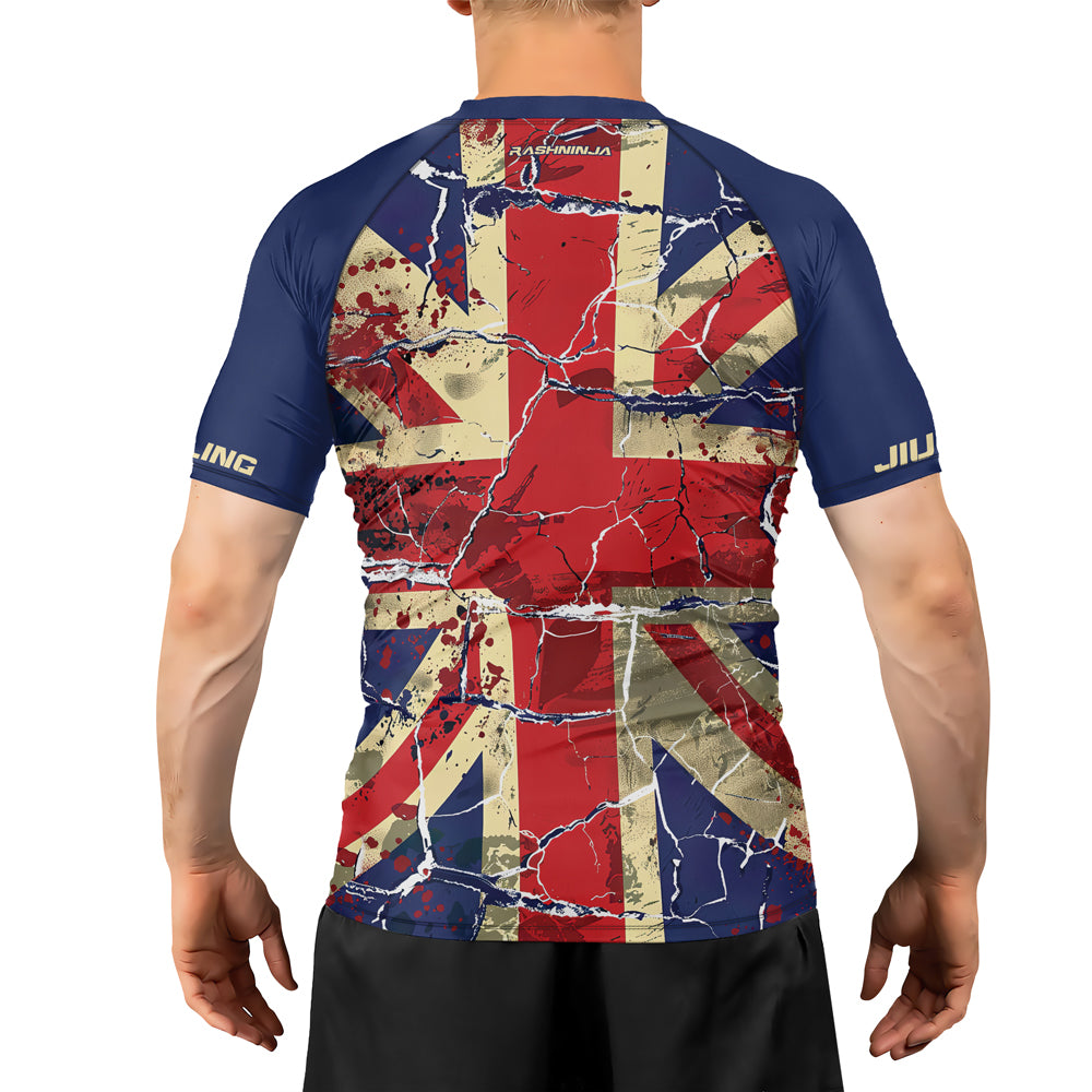 RashninjaPatriot United Kingdom Flag Men's Short Sleeve Rash Guard