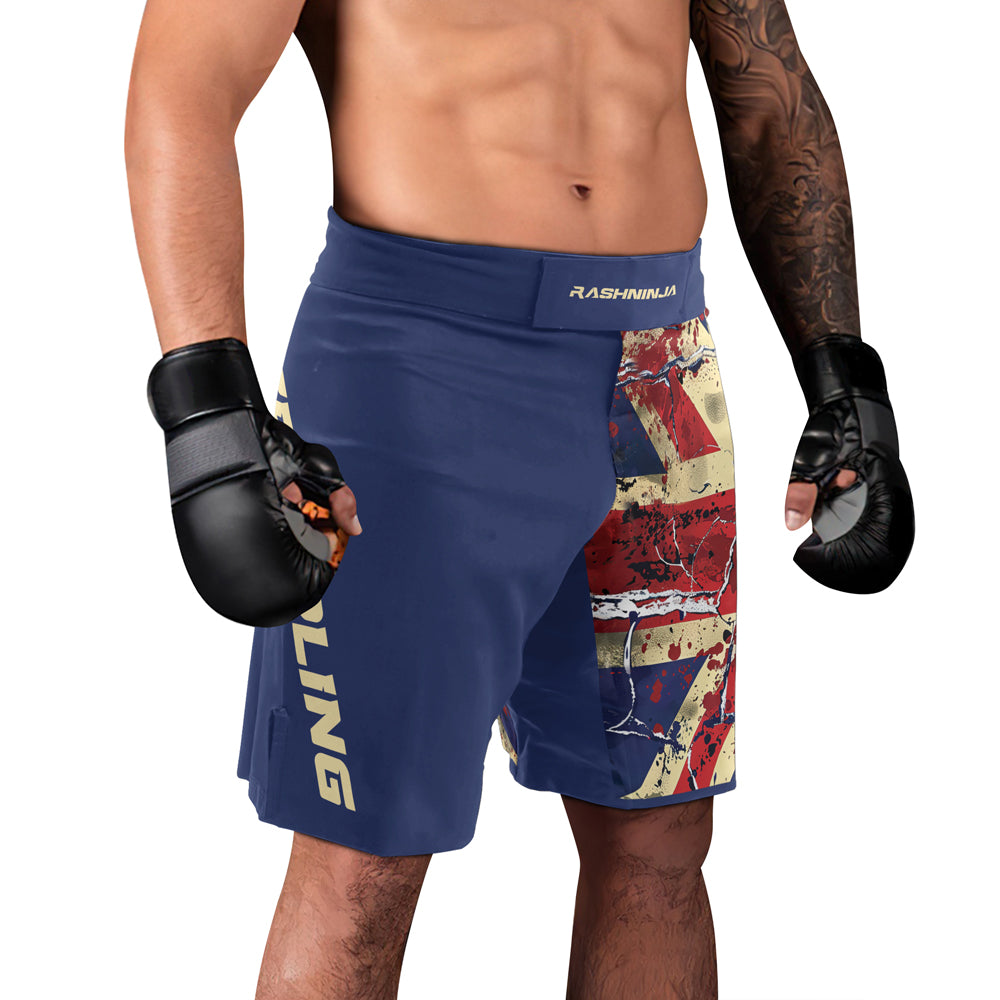 Rashninja Patriot United Kingdom Flag Men's Fight Shorts