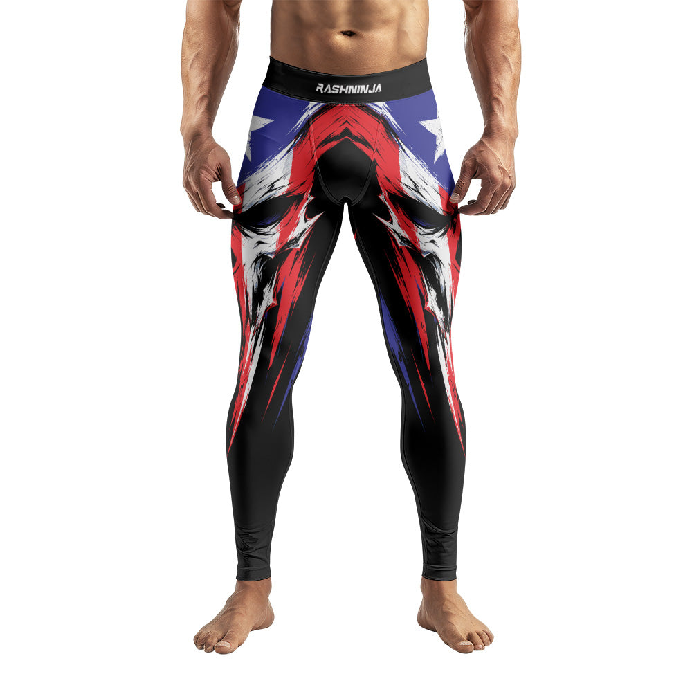 Rashninja Patriot  Puerto Rico Flag Men's Spats