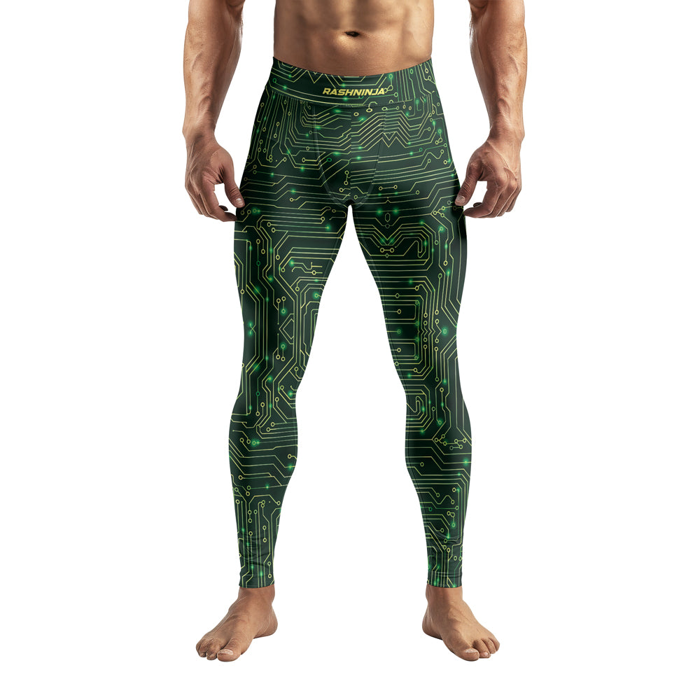 Rashninja Green Cyber Circuit Men's Spats
