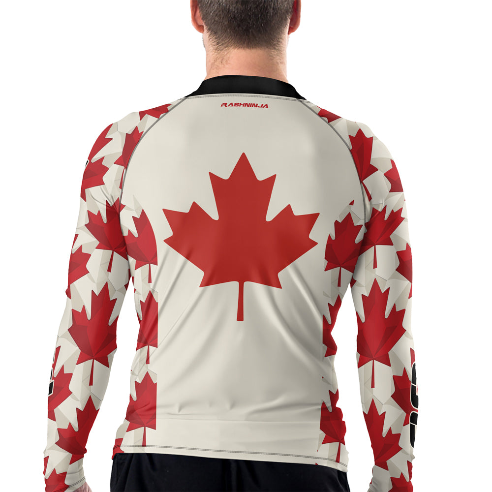 Rashninja Patriot Canada Flag Men's Long Sleeve Rash Guard