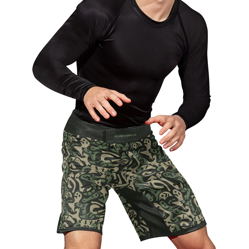 Rashninja Military Abstract Camouflage Men's Fight Shorts