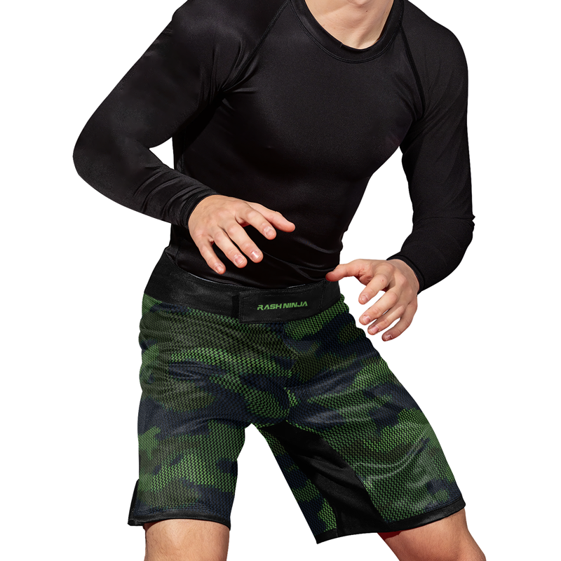 Rashninja Military Woodland Camouflage Men's Fight Shorts