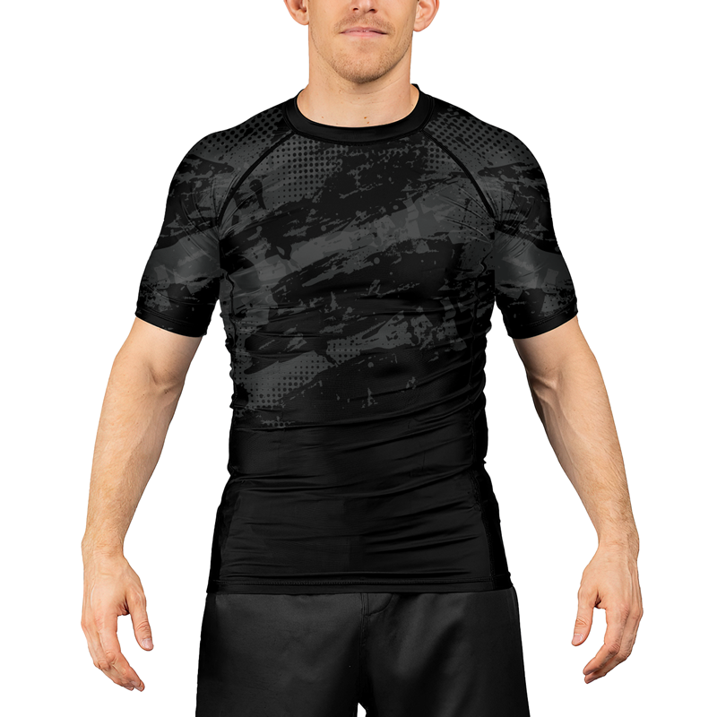 Rusty Contrast Rash Guard Rashninja Paint Streak Camouflage Men's Short Sleeve Rash Guard