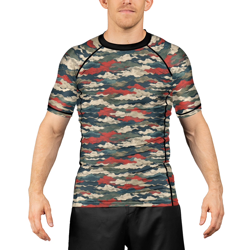 Rashninja Swiss Army Alpenflage Men's Short Sleeve Rash Guard