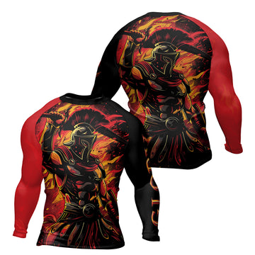 Rashninja Spartan Glory Flame Men's Long Sleeve Rash Guard