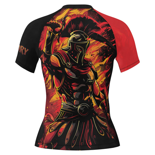 Rashninja Spartan Glory Flame Women's Short Sleeve Rash Guard