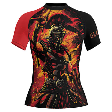 Rashninja Spartan Glory Flame Women's Short Sleeve Rash Guard