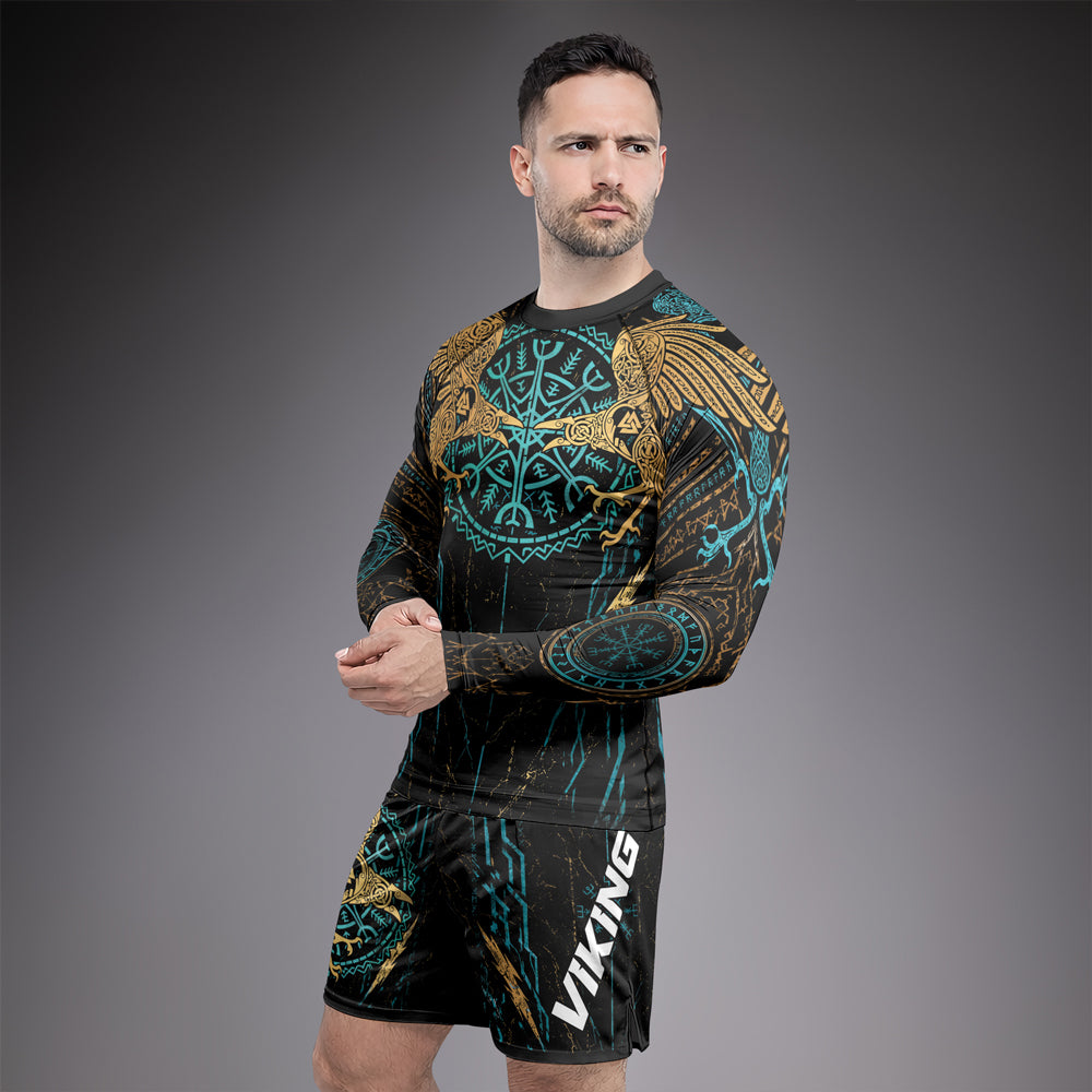 Rashninja Viking Raven Men's Long Sleeve Rash Guard