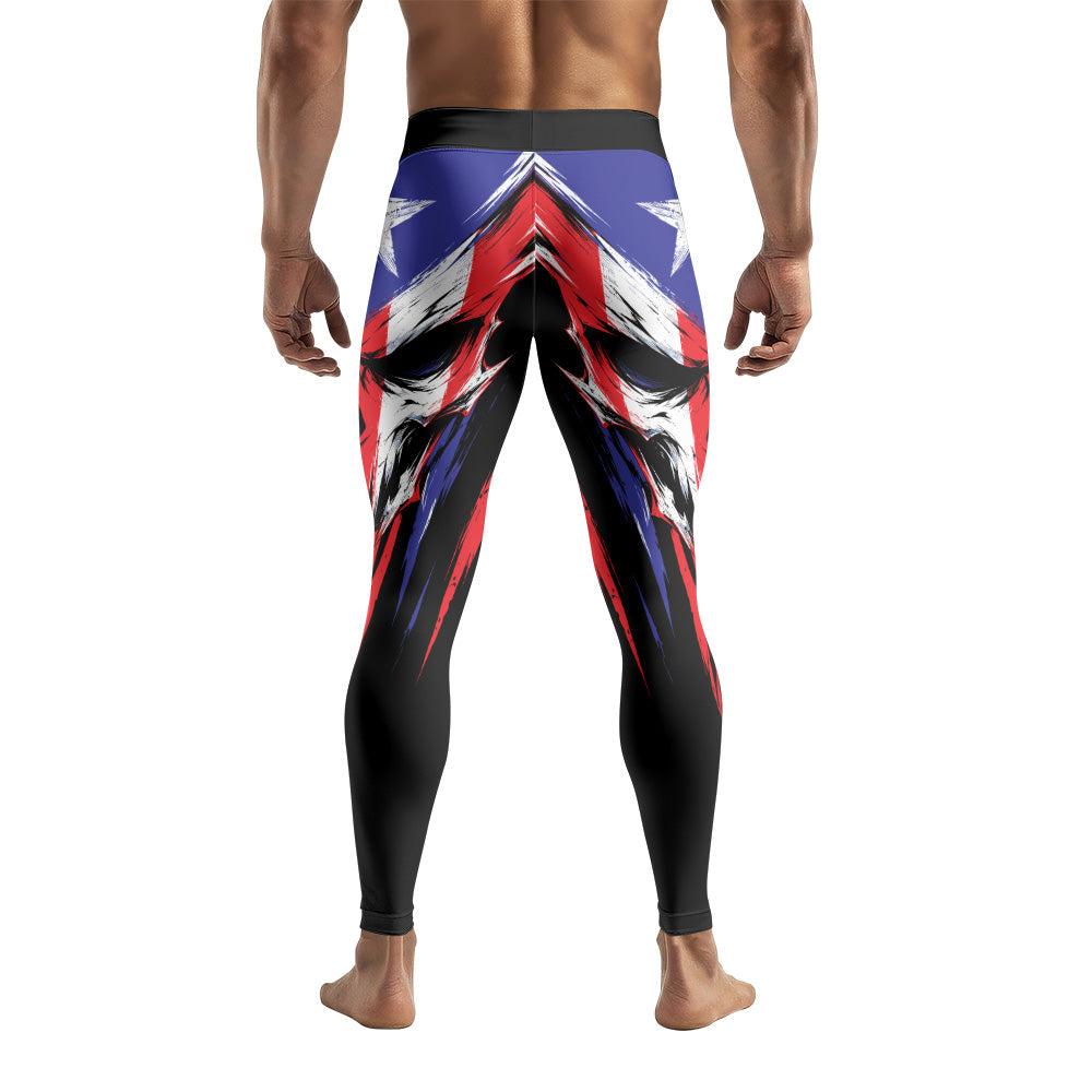 Rashninja Patriot  Puerto Rico Flag Men's Spats