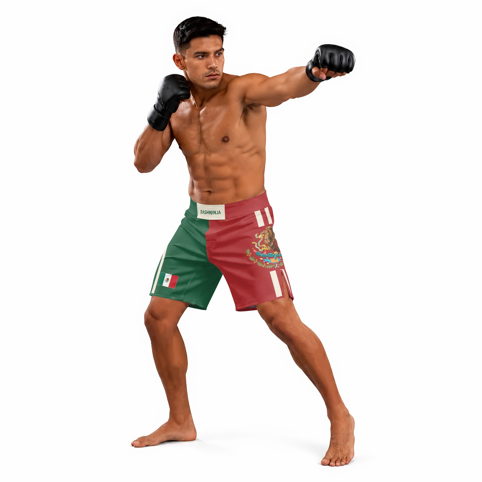 Rashninja Patriot Mexico Flag Men's Fight Shorts