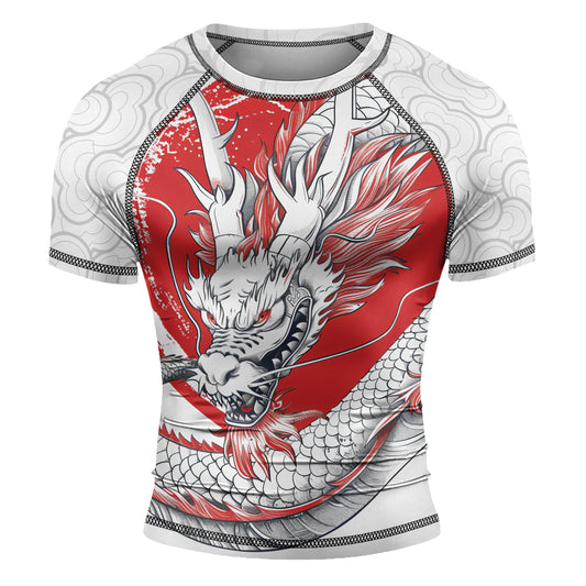Rashninja Dragon Eclipse Red Men's Short Sleeve Rash Guard