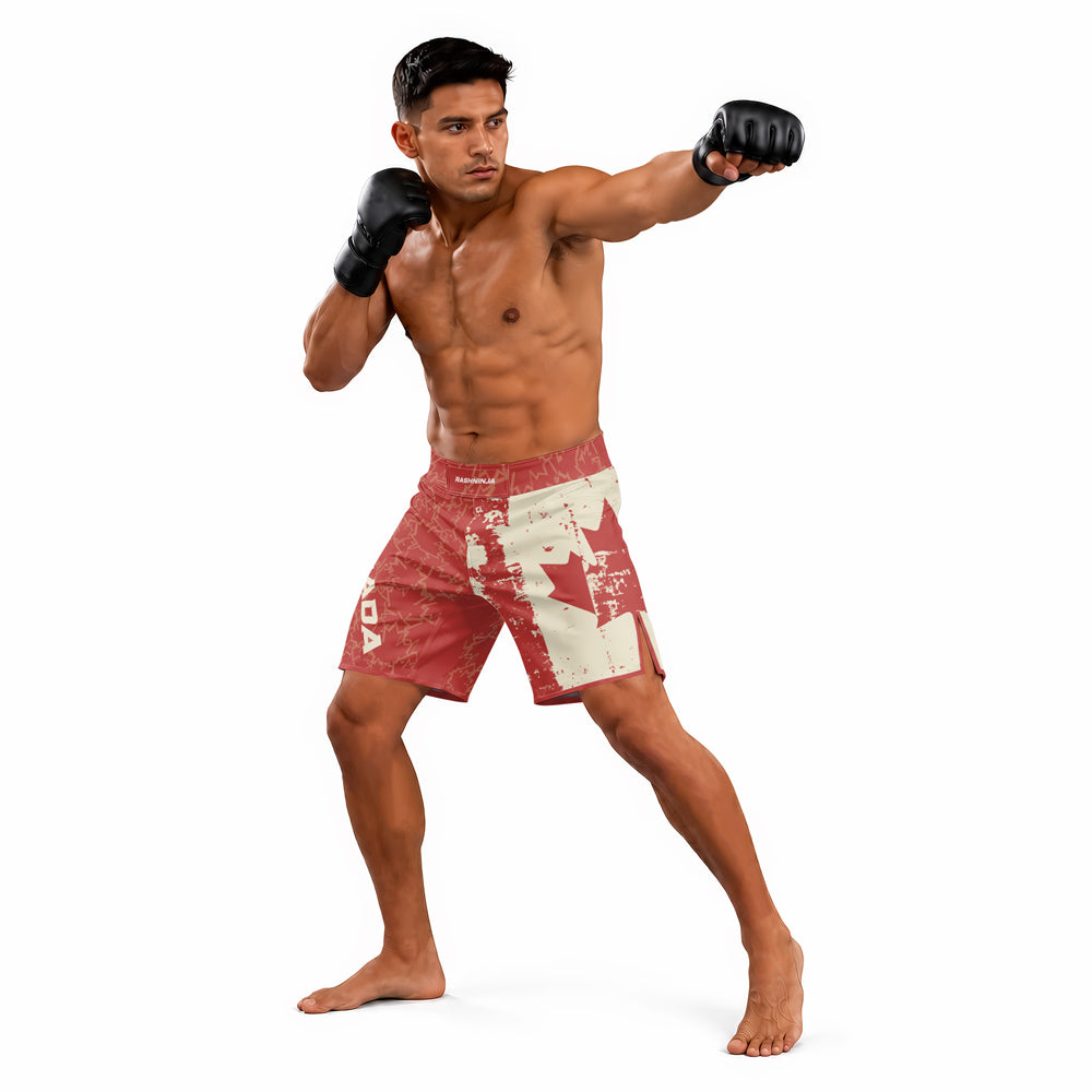 Rashninja Patriot Canada Flag Men's Fight Shorts