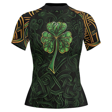 Rashninja Irish Celtic Clover Women's Short Sleeve Rash Guard – St. Patrick's Day Edition