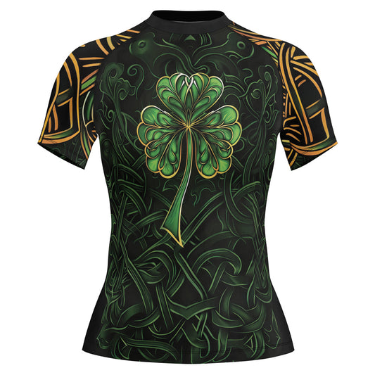 Rashninja Irish Celtic Clover Women's Short Sleeve Rash Guard – St. Patrick's Day Edition