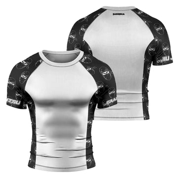 Rashninja Ninja Stealth Pattern White Men's Short Sleeve Rash Guard