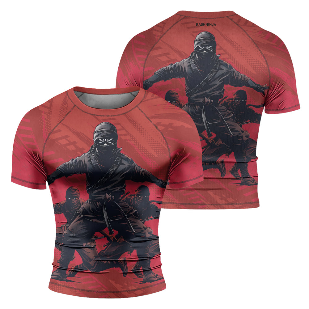 Rashninja Ninja Red Assault Men's Short Sleeve Rash Guard